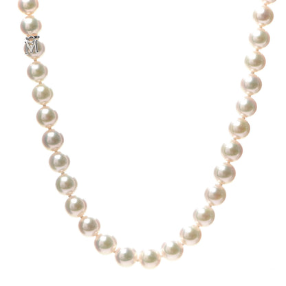 Mikimoto 18K White Gold Akoya Pearl 7-7.5mm Strand Necklace 16" 1 of 7