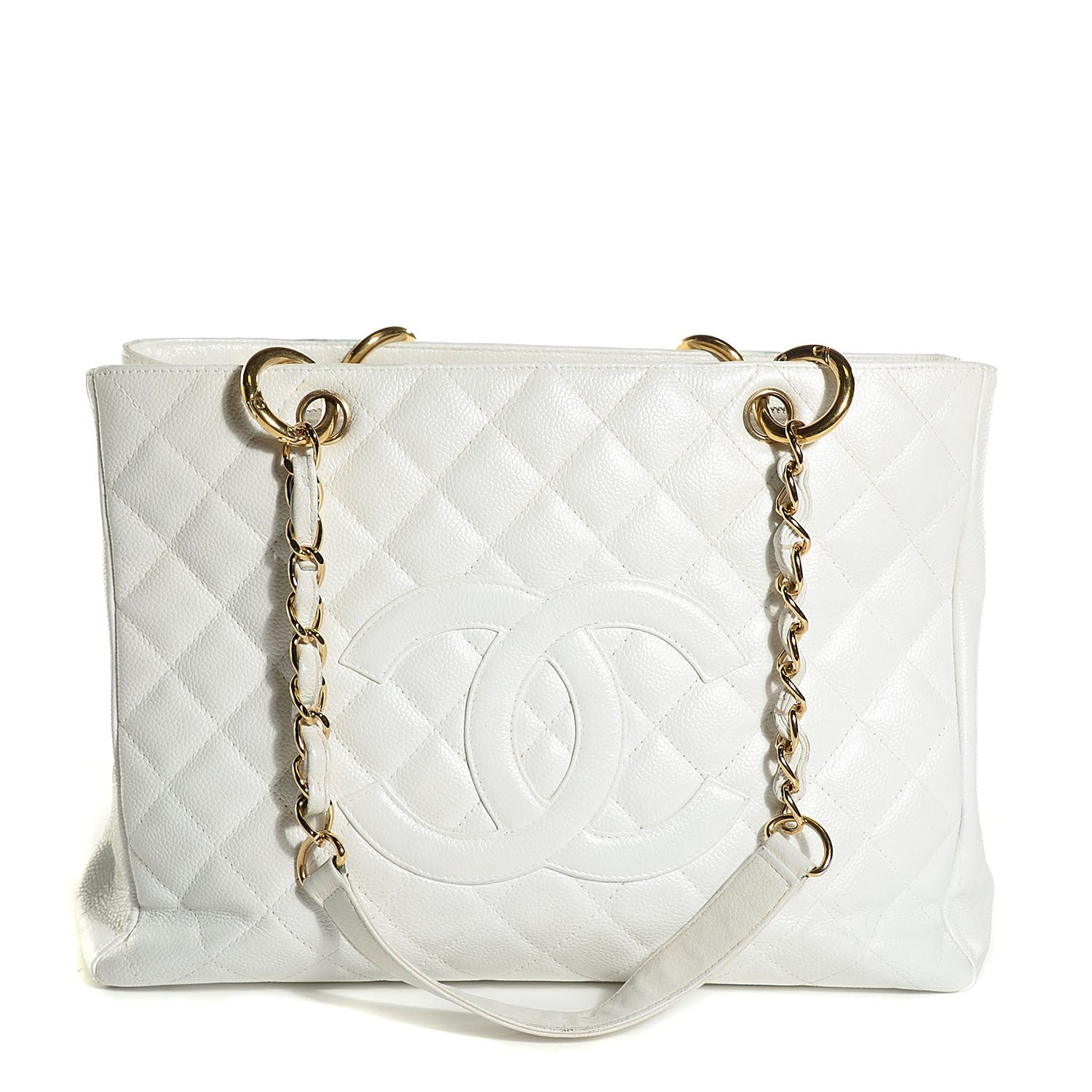 Chanel Caviar Quilted Grand Shopping Tote GST White 1 of 7