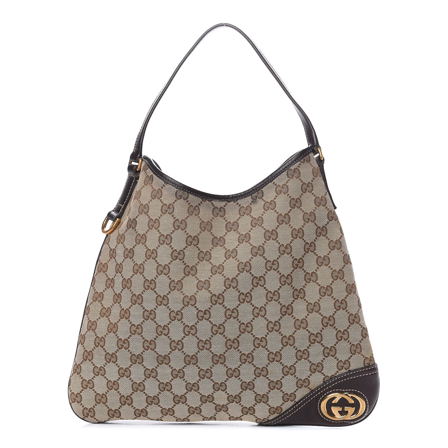 Gucci Monogram Medium New Britt Hobo Dark Brown 1 of 13
