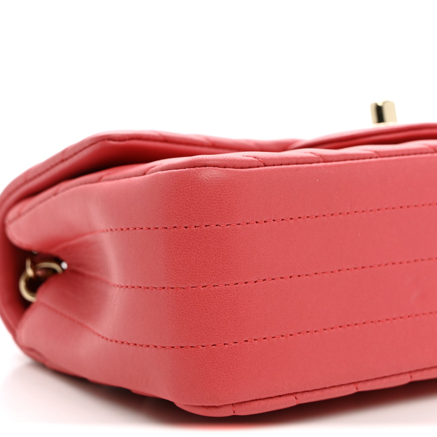 Lambskin Chevron Quilted Mini Rectangular Flap Pink