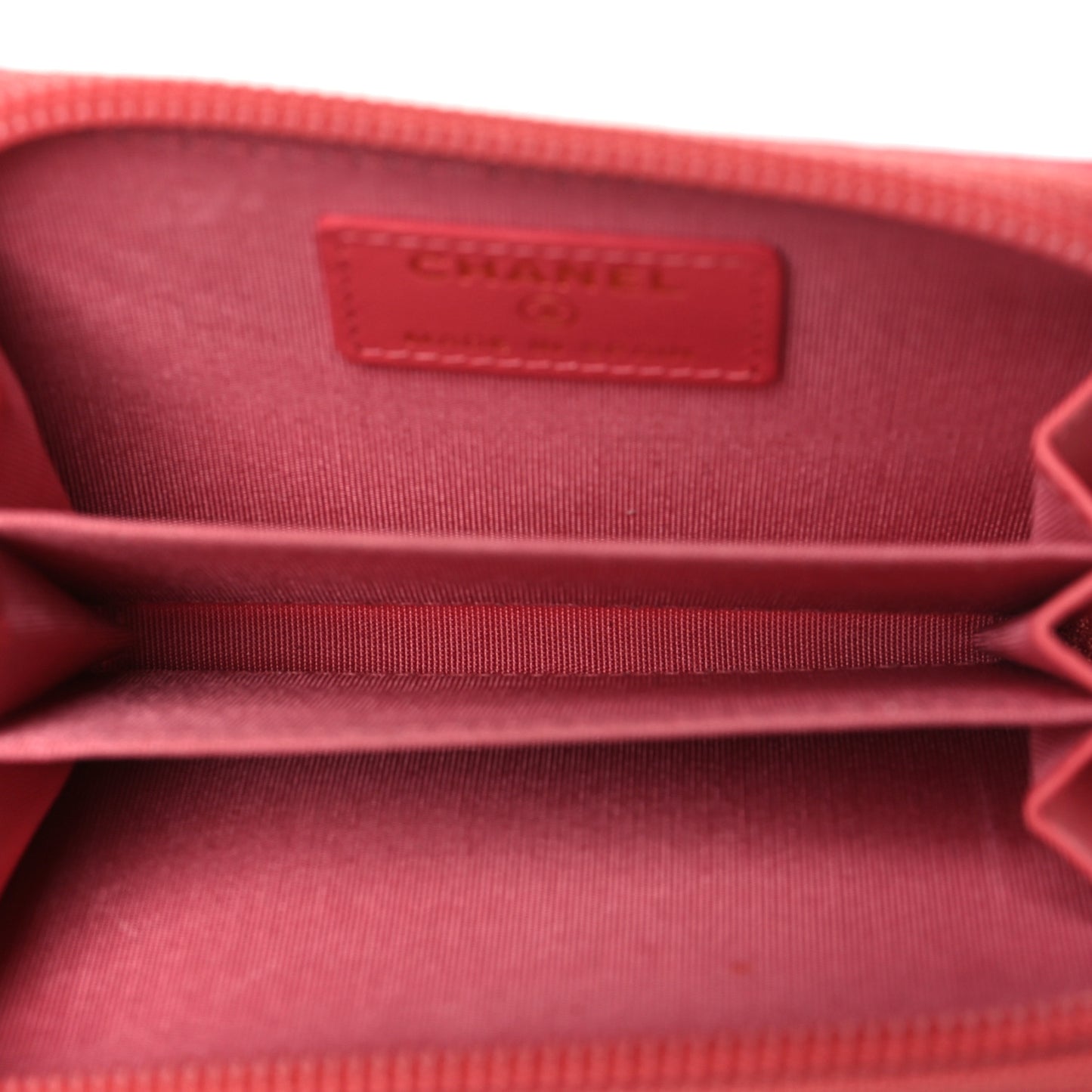 Caviar Quilted Boy Zip Around Coin Purse Wallet Pink
