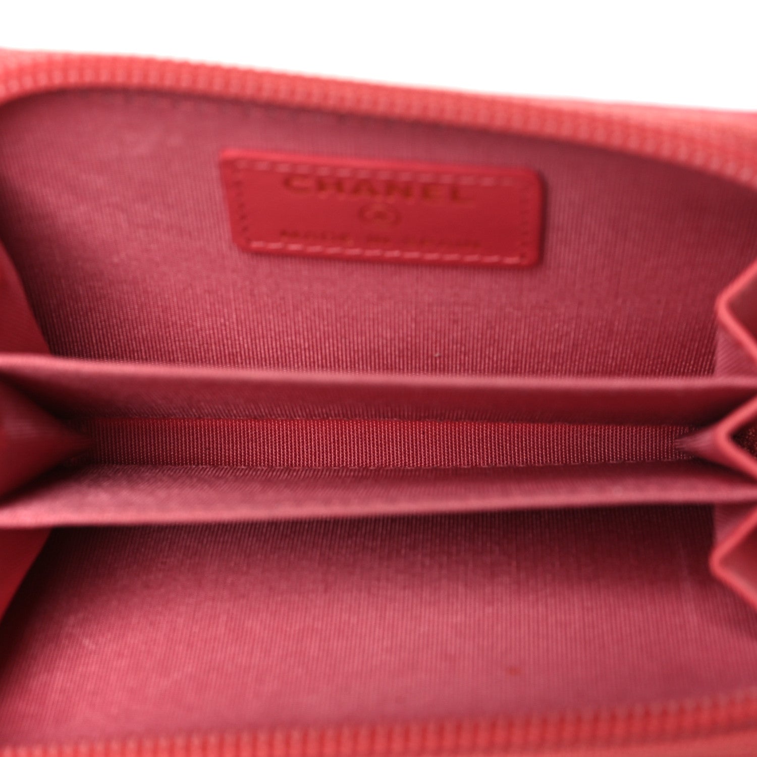 Chanel Caviar Quilted Boy Zip Around Coin Purse Wallet Pink 5 of 8