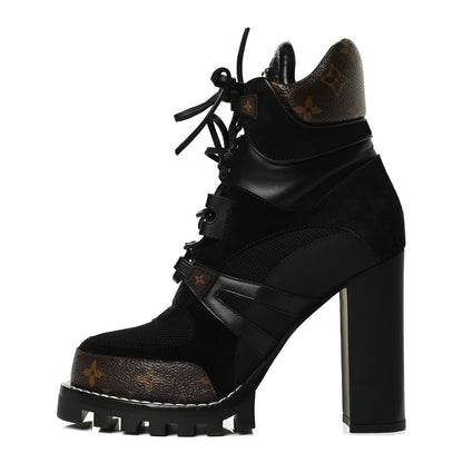 Louis Vuitton Suede Calfskin Monogram Star Trail Ankle Boots 40 Black 1 of 9