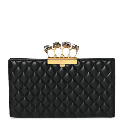 Alexander McQueen Nappa Quilted Knuckle Flat Clutch Black 1 of 8