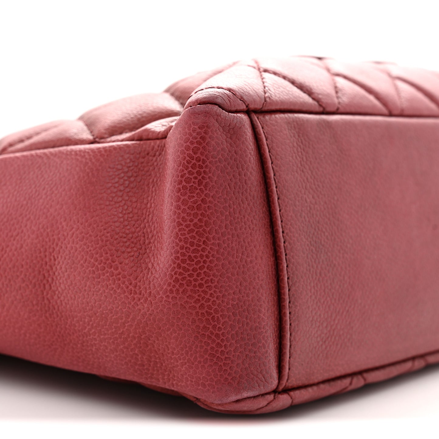 Caviar Quilted Petit Shopping Tote PST Red