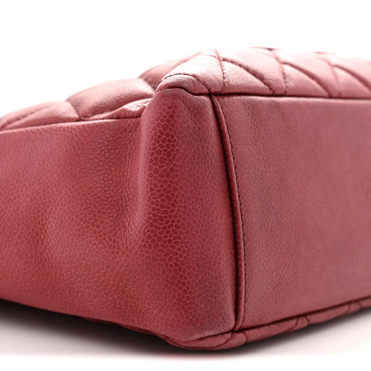 Chanel Caviar Quilted Petit Shopping Tote PST Red 9 of 12