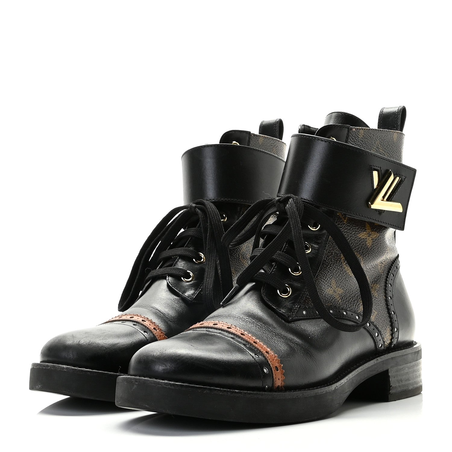 Louis Vuitton Calfskin Monogram Boyish Ranger Boots 40 Black 2 of 12