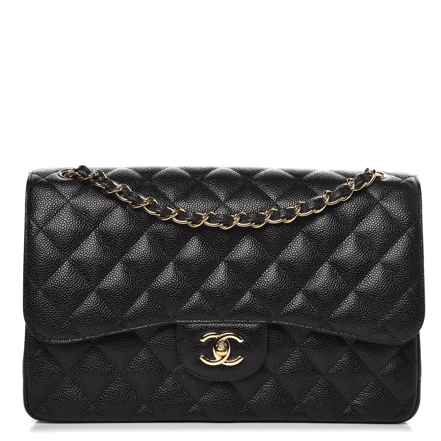 Chanel Caviar Quilted Jumbo Double Flap Black 1 of 8