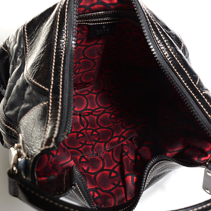 Gucci Patent Leather Medium Snow Glam Hobo Black 5 of 9