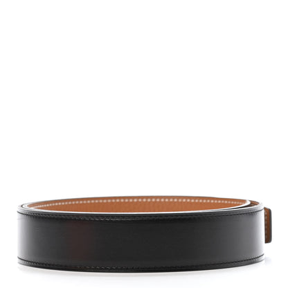 Hermes Box Togo 32mm Belt Strap 75 Black Gold 2 of 3