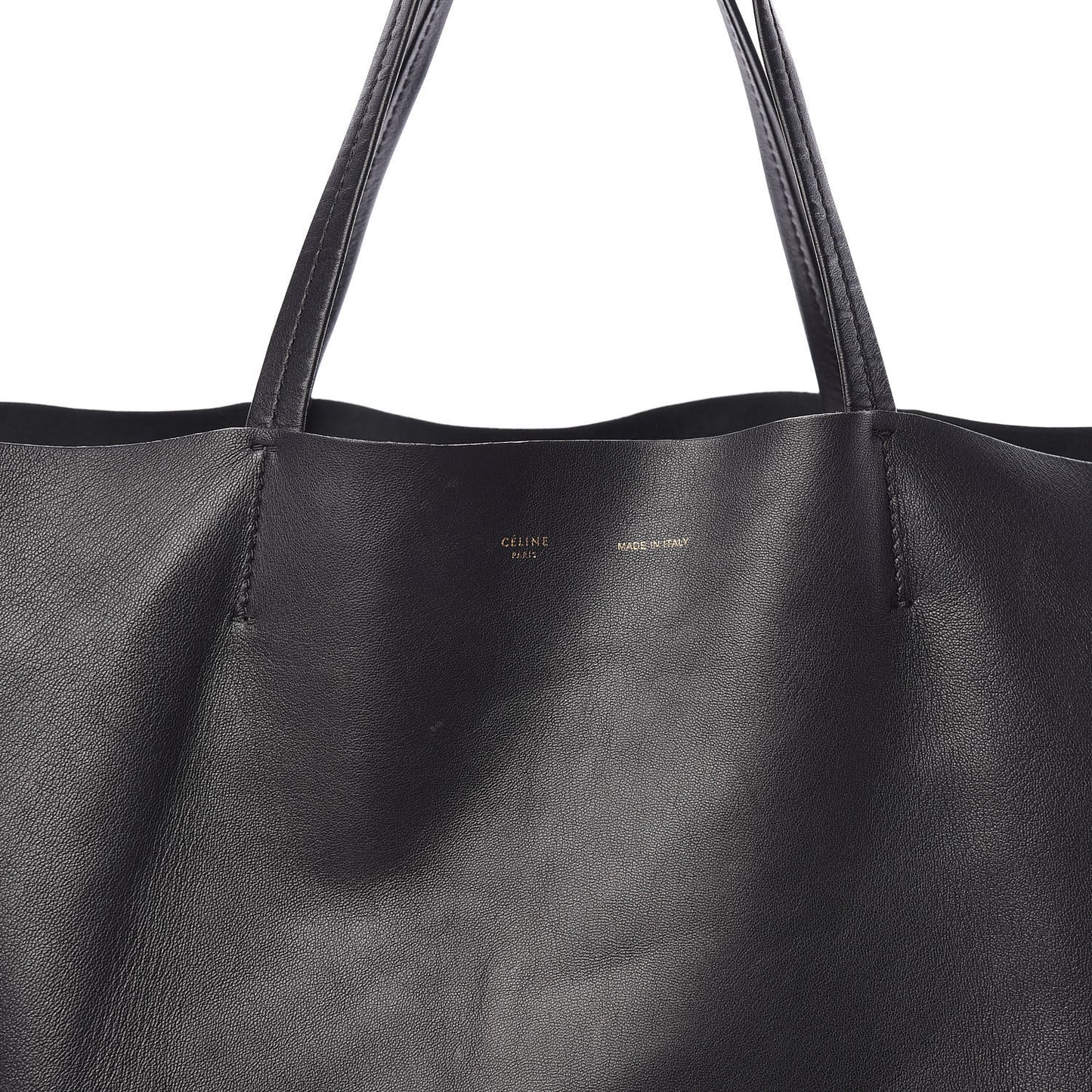 Grained Calfskin Horizontal Cabas Black