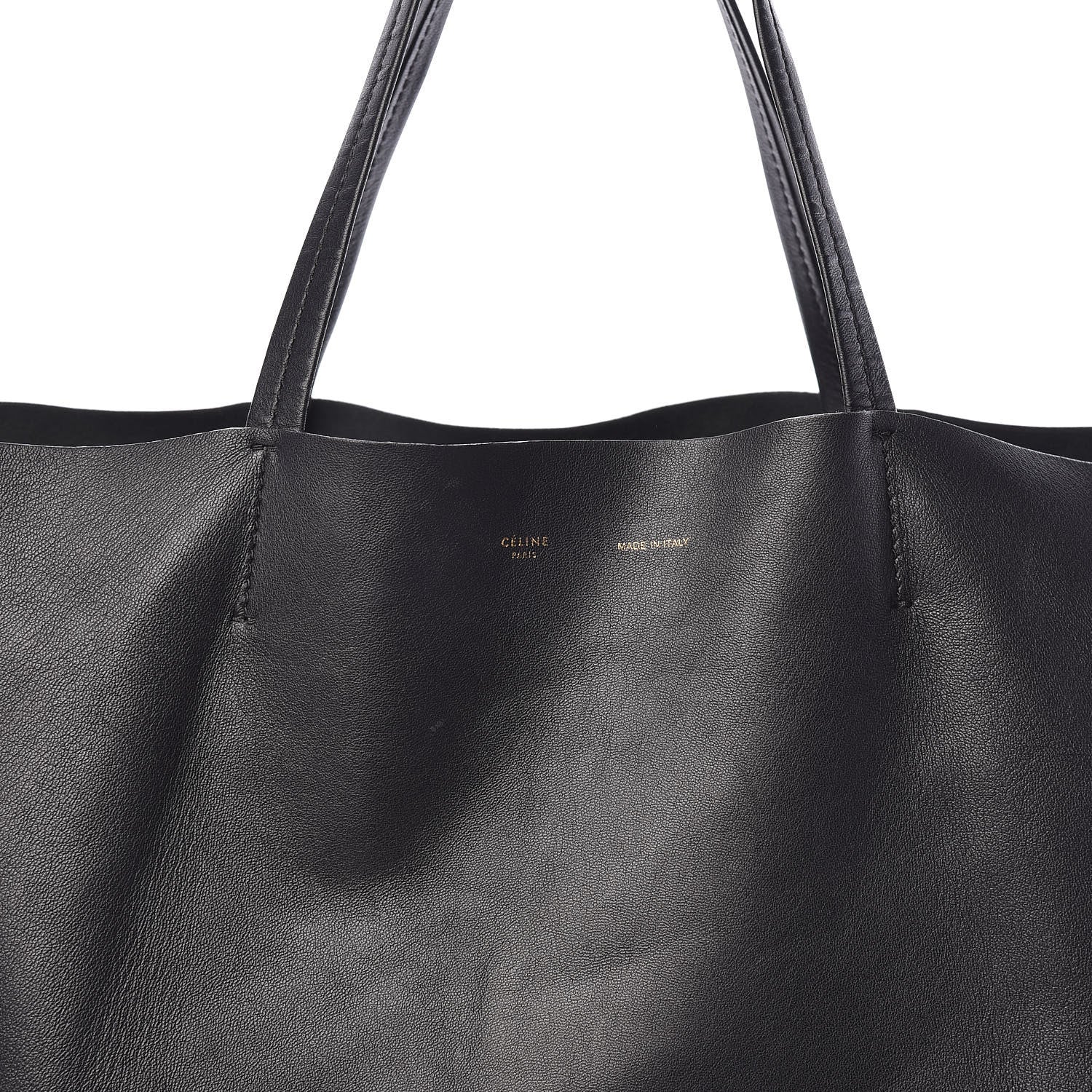 Celine Grained Calfskin Horizontal Cabas Black 9 of 9