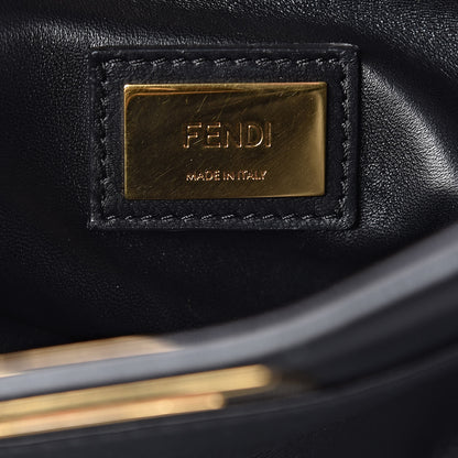 Fendi Vitello Morgan Shiny Nappa Medium Peekaboo Iconic Satchel Black 7 of 19