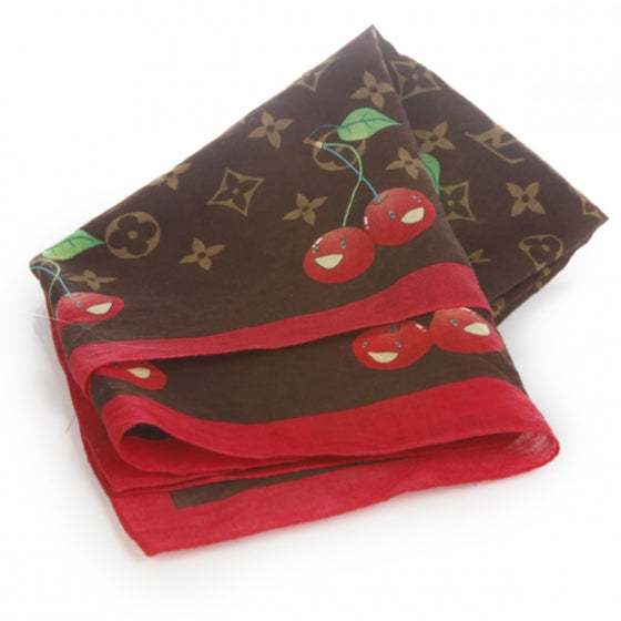 Louis Vuitton Monogram Cerises Bandana Marron 1 of 6