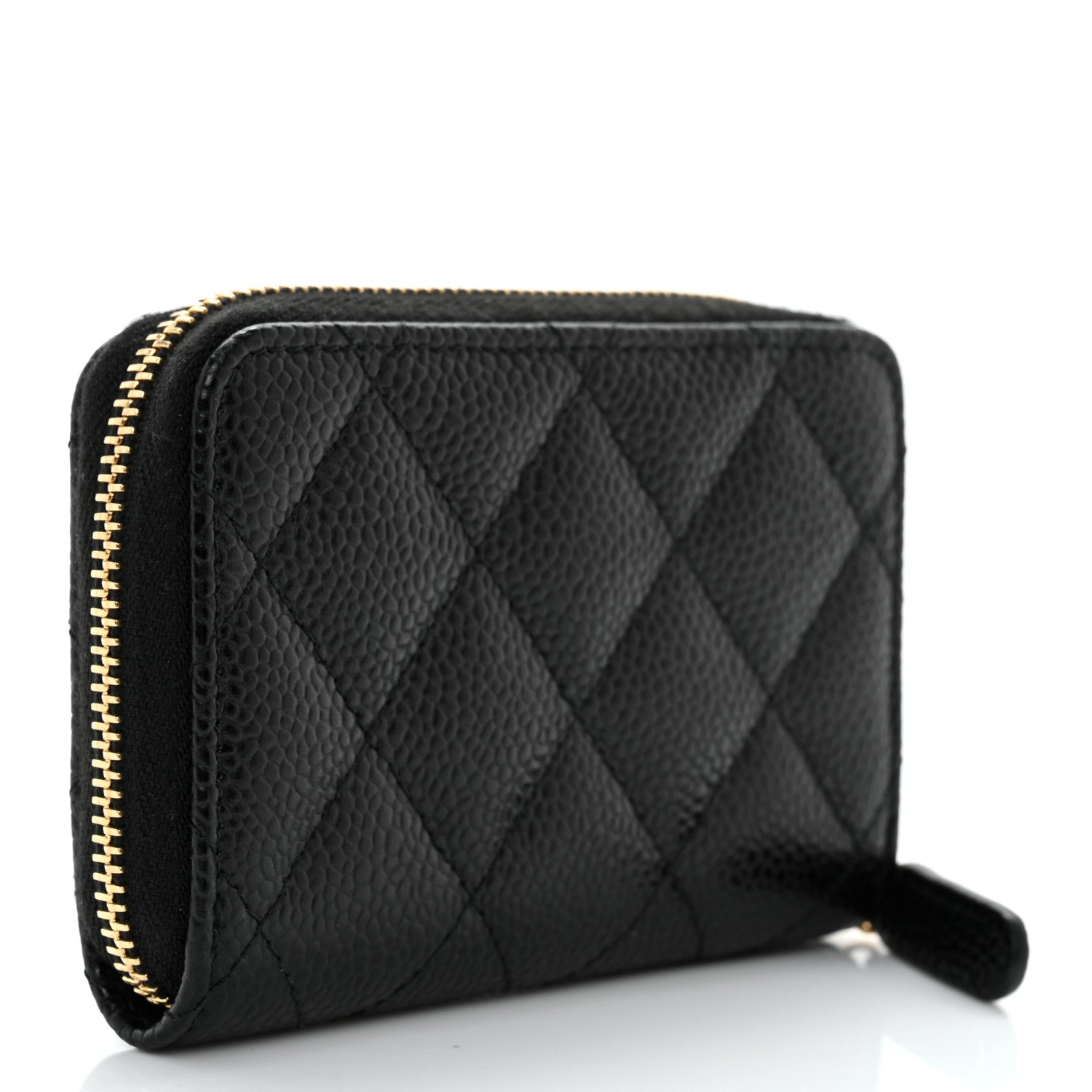 Chanel Caviar Quilted Zip Coin Purse Black 3 of 10