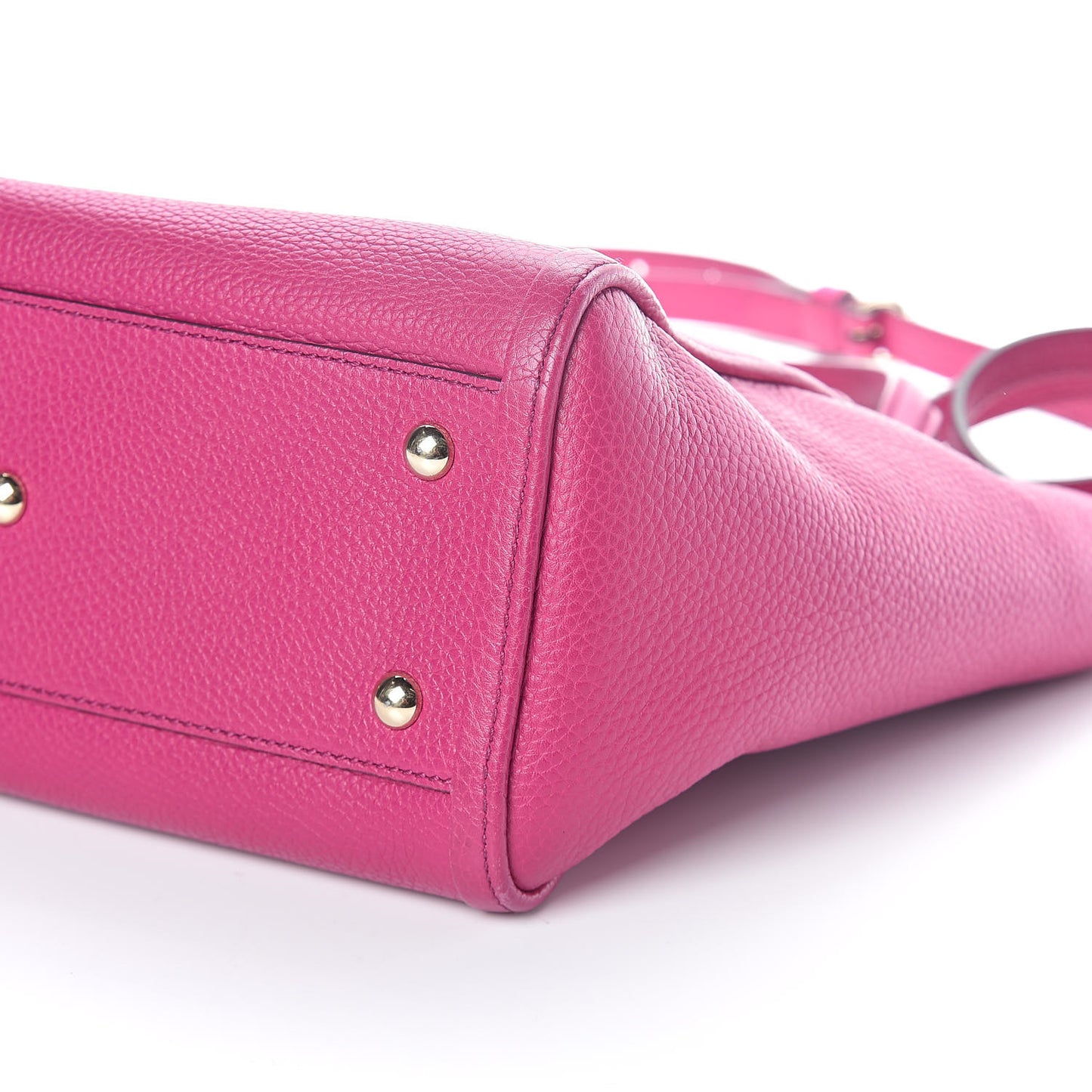 Pebbled Calfskin Small Soho Top Handle Bag Bright Bougainvillea