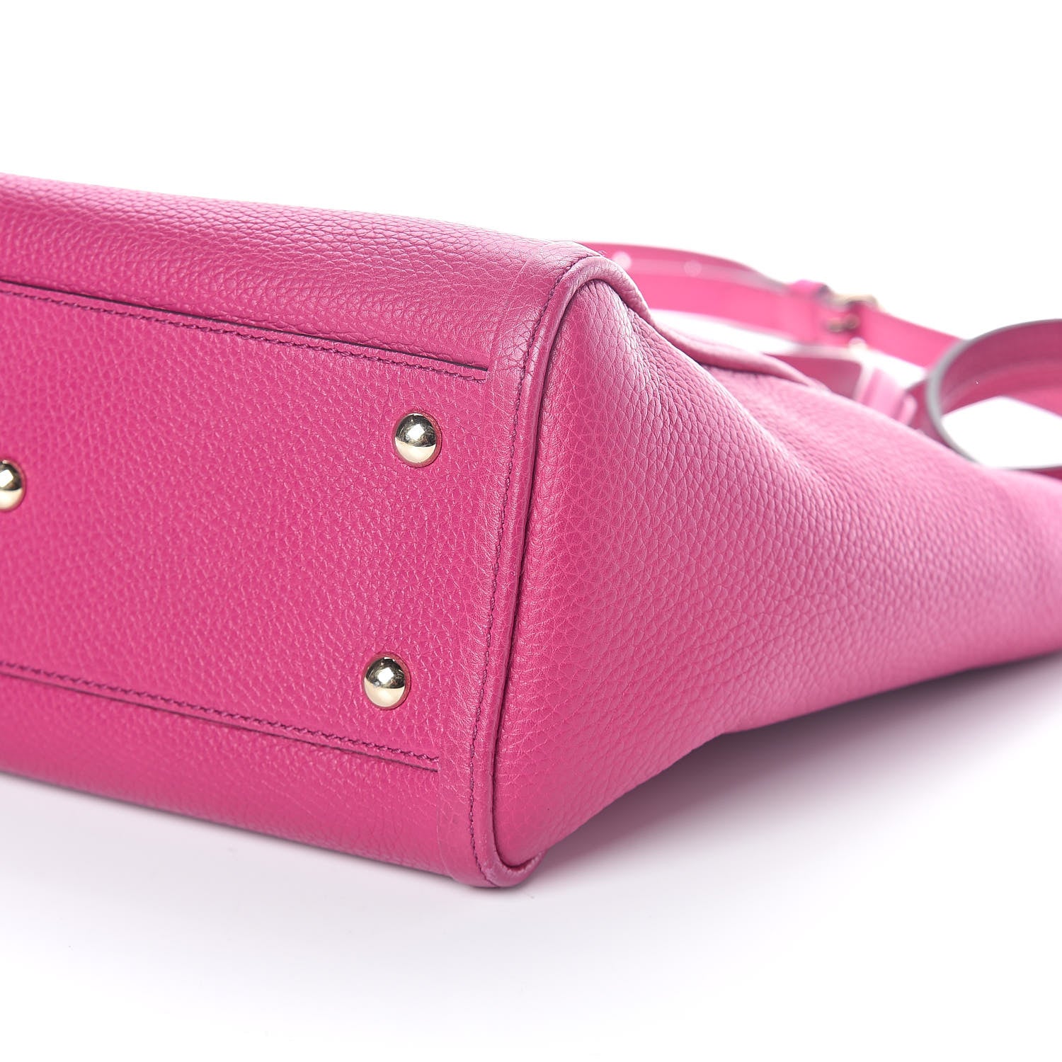 Gucci Pebbled Calfskin Small Soho Top Handle Bag Bright Bougainvillea 9 of 11
