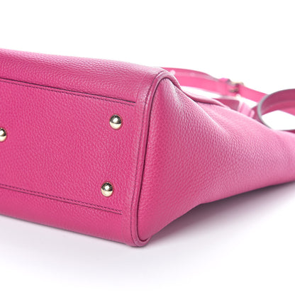 Gucci Pebbled Calfskin Small Soho Top Handle Bag Bright Bougainvillea 9 of 11