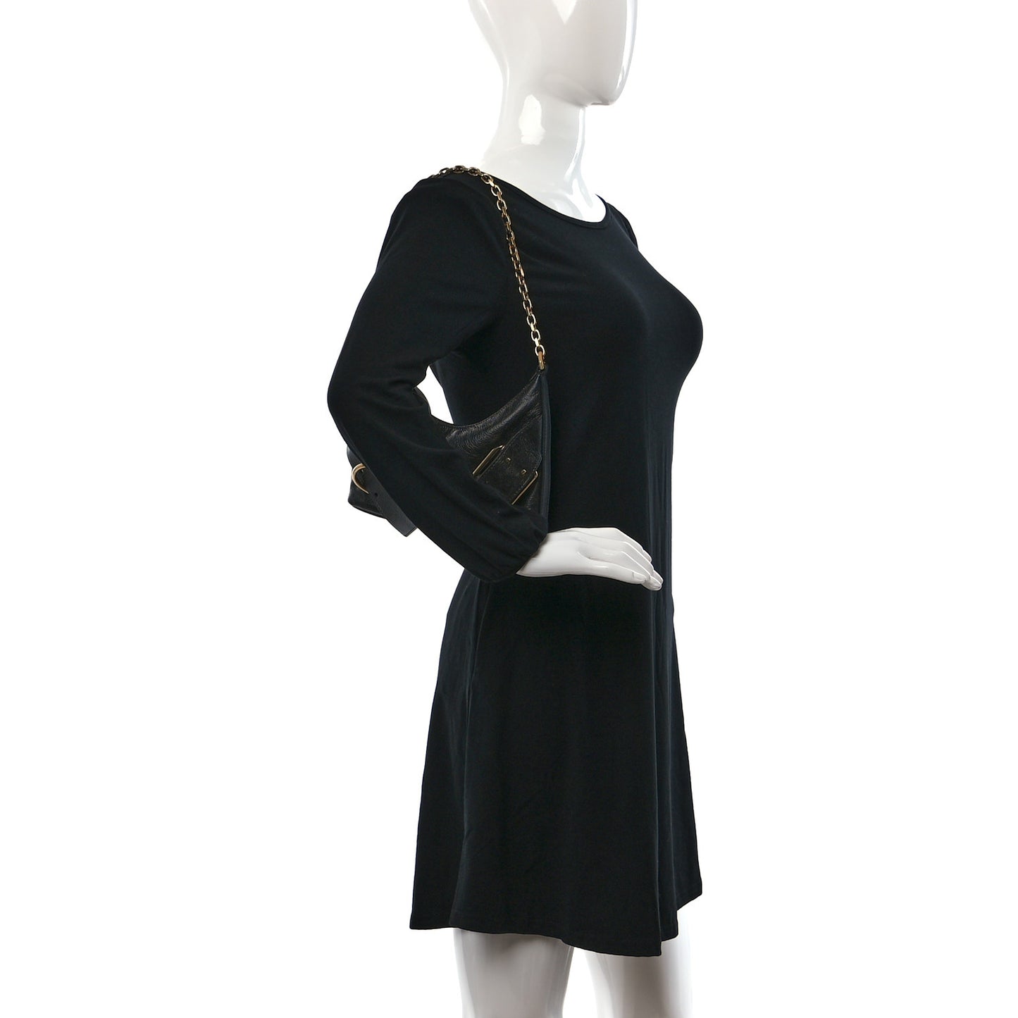 Aged Calfskin Mini Voyou Boyfriend Party Bag Black