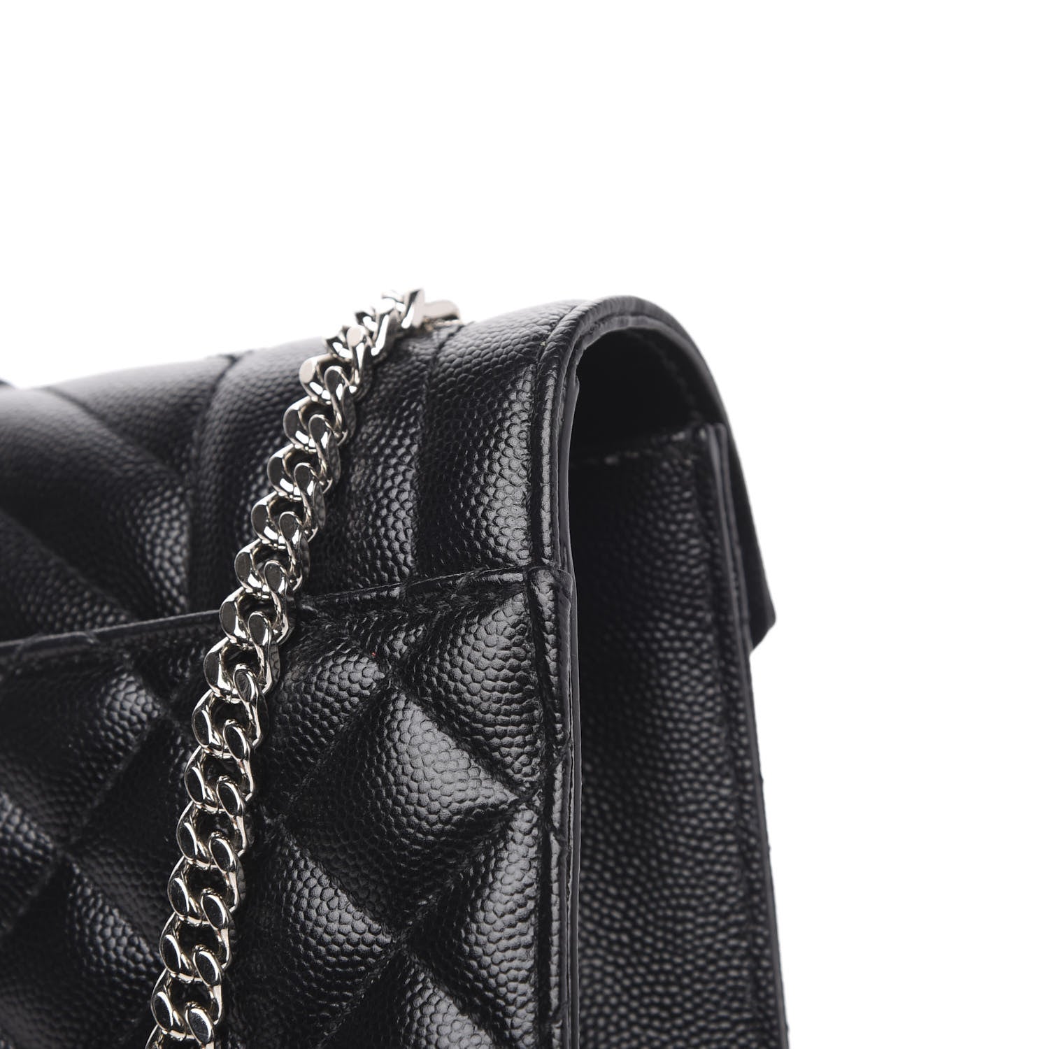 Saint Laurent Grain De Poudre Textured Mixed Matelasse Triquilt Small Monogram Satchel Black 10 of 12