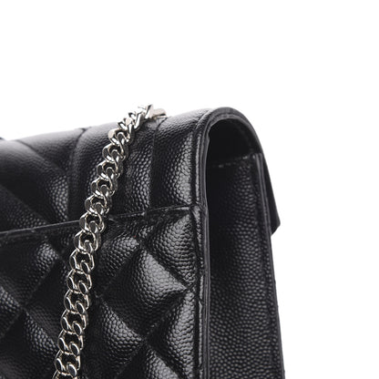 Saint Laurent Grain De Poudre Textured Mixed Matelasse Triquilt Small Monogram Satchel Black 10 of 12