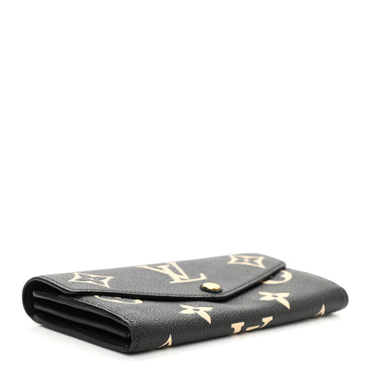 Louis Vuitton Monogram Empreinte Giant Sarah Wallet Black Beige 4 of 8