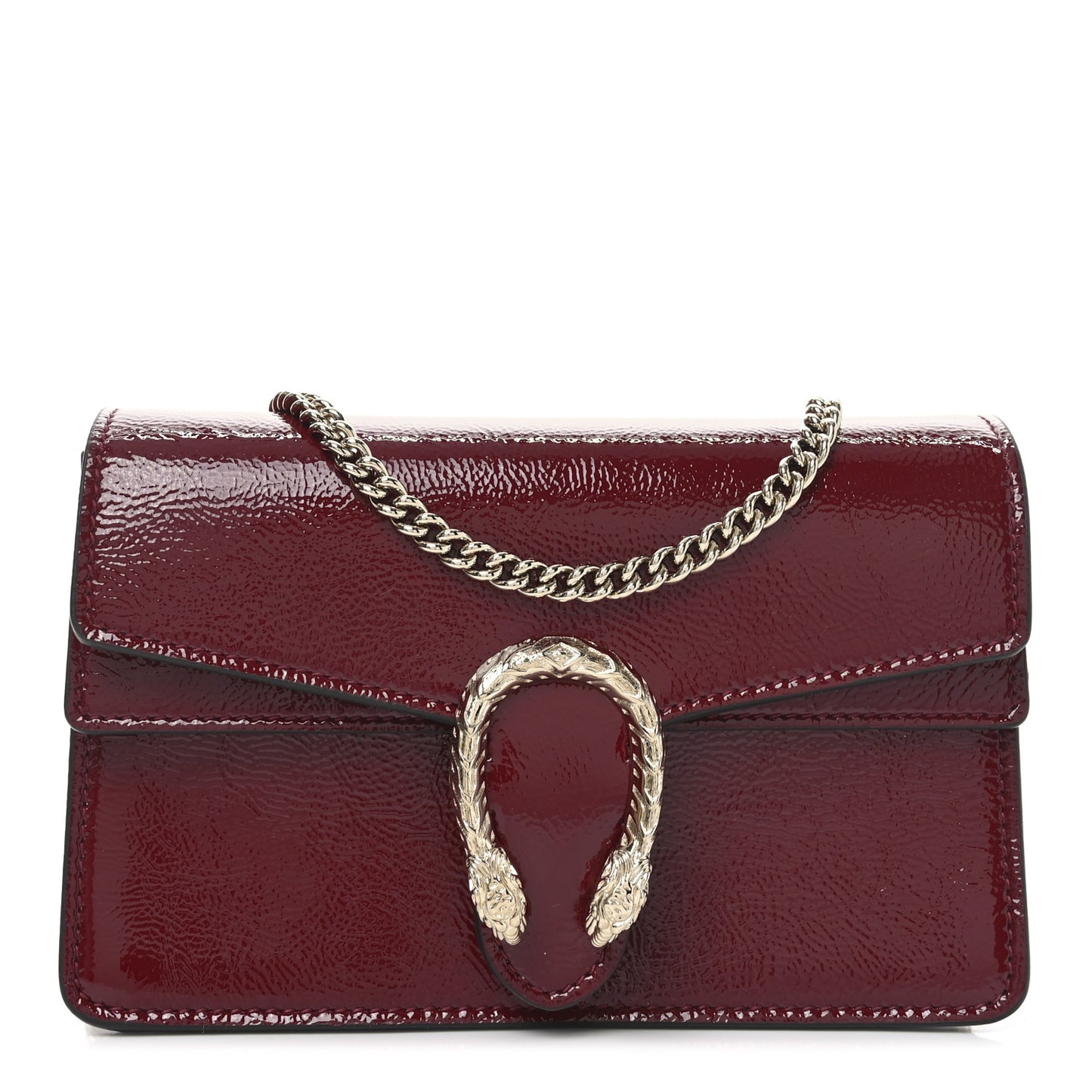 Crinkled Patent Mini Dionysus Shoulder Bag Rosso Ancora Red