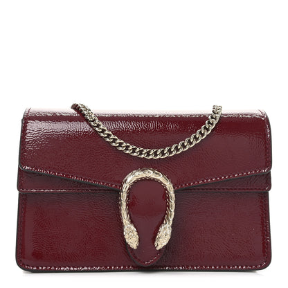 Gucci Crinkled Patent Mini Dionysus Shoulder Bag Rosso Ancora Red 1 of 10