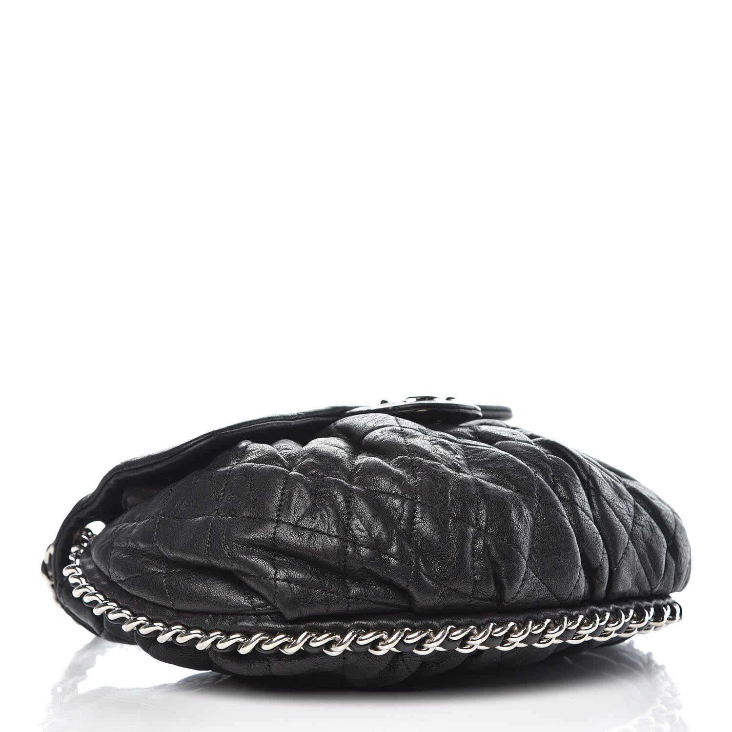 Chanel Washed Lambskin Quilted Medium Chain Around Messenger Black 4 of 13