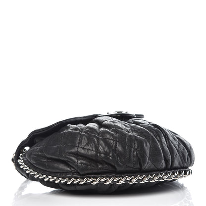 Chanel Washed Lambskin Quilted Medium Chain Around Messenger Black 4 of 13