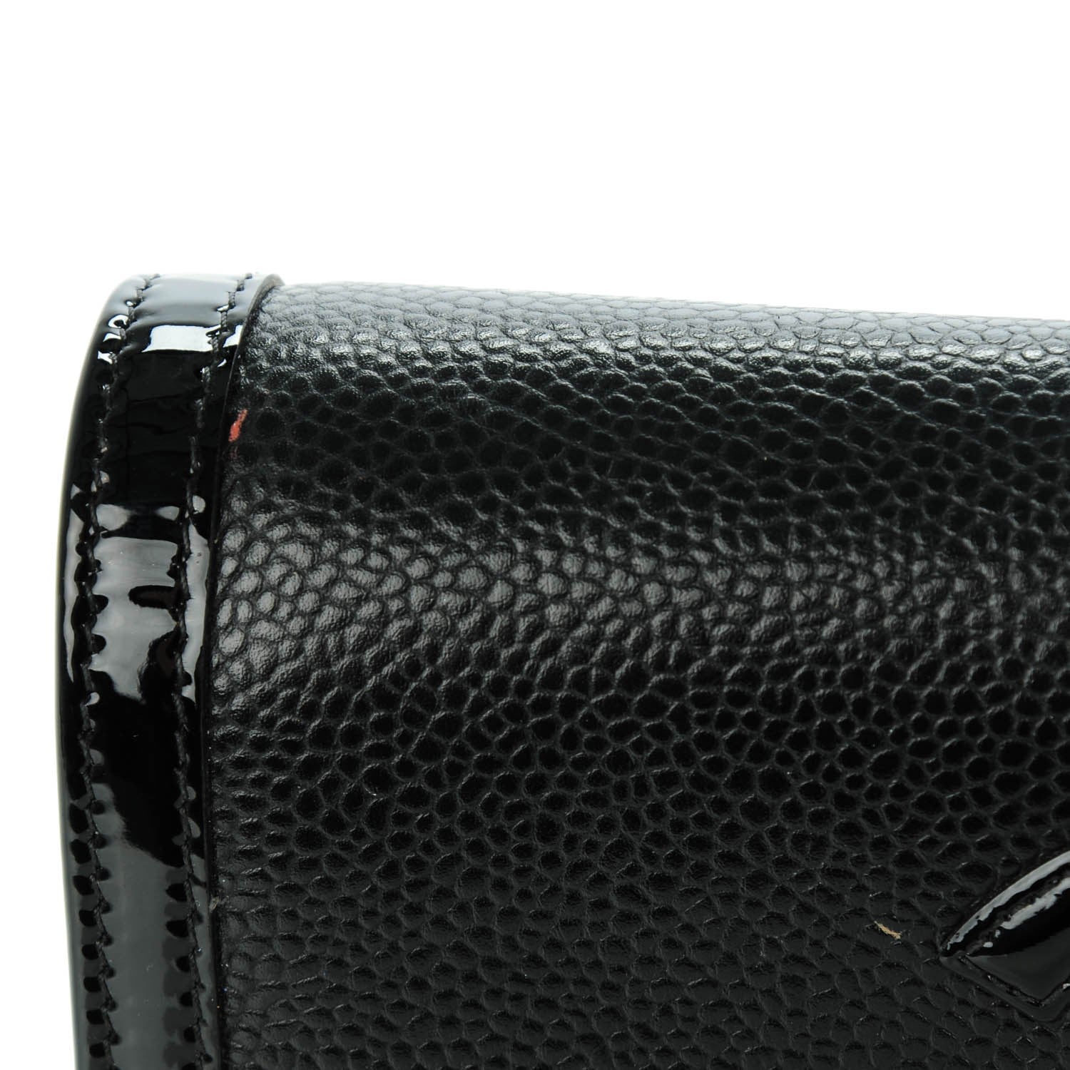 Chanel Caviar Patent CC Contour Flap Wallet Black 9 of 9