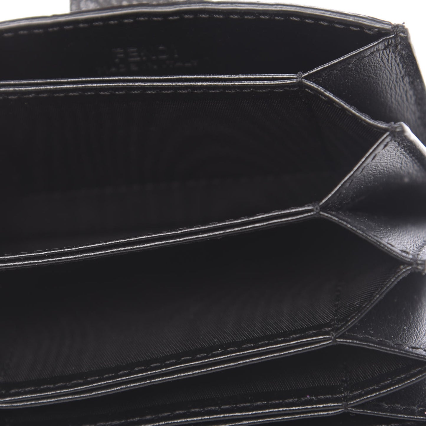 Vitello Cruise F is Fendi Bi-Color FF 1974 Embossed Gusseted Card Holder Maya Black