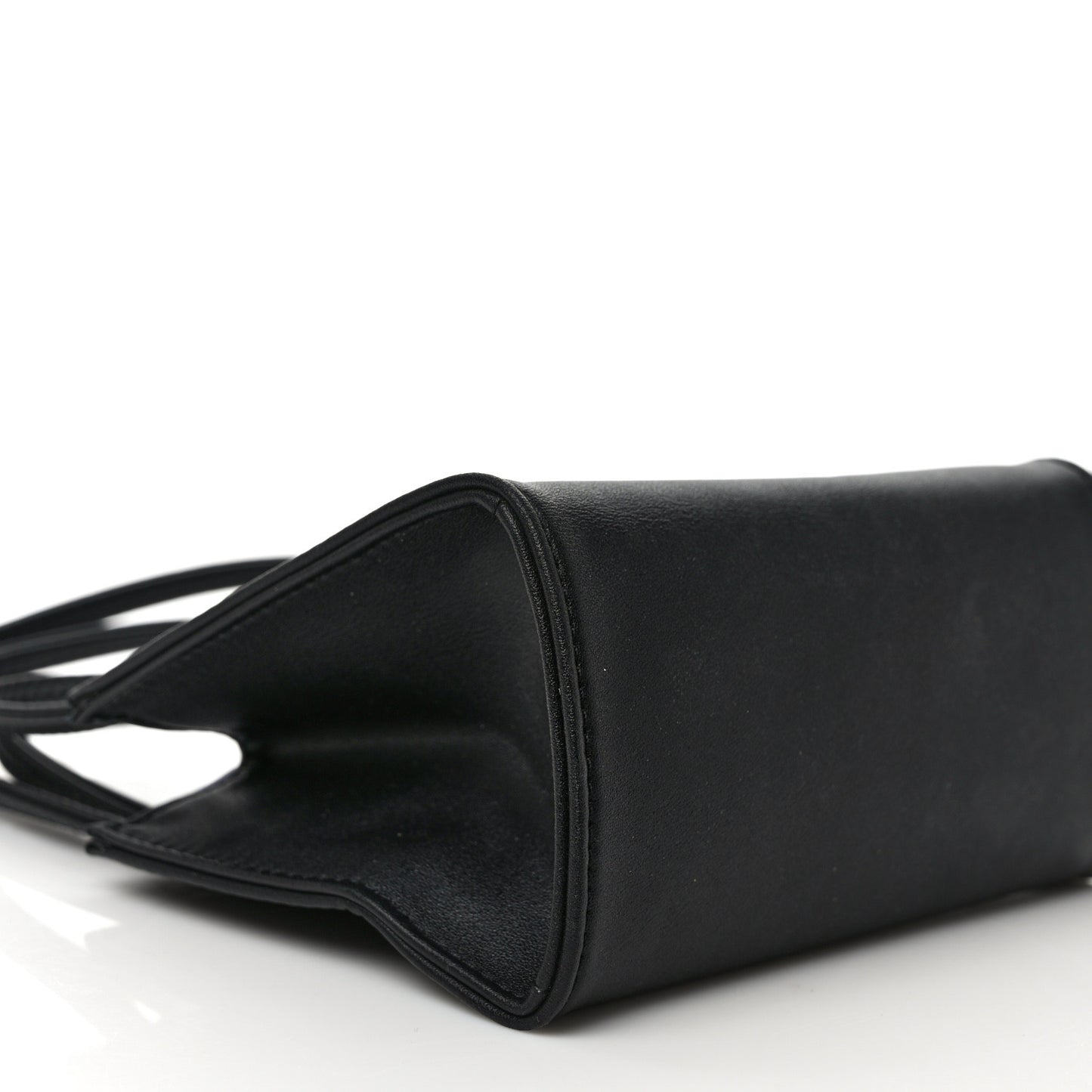 Vegan Leather Small Shopping Bag Black