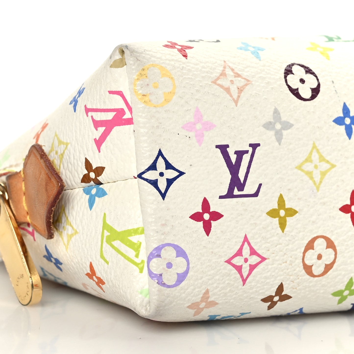 Monogram Multicolor Cosmetic Pouch White Litchi