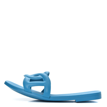 Hermes Rubber Aloha Sandals 37 Bleu Vif 1 of 8