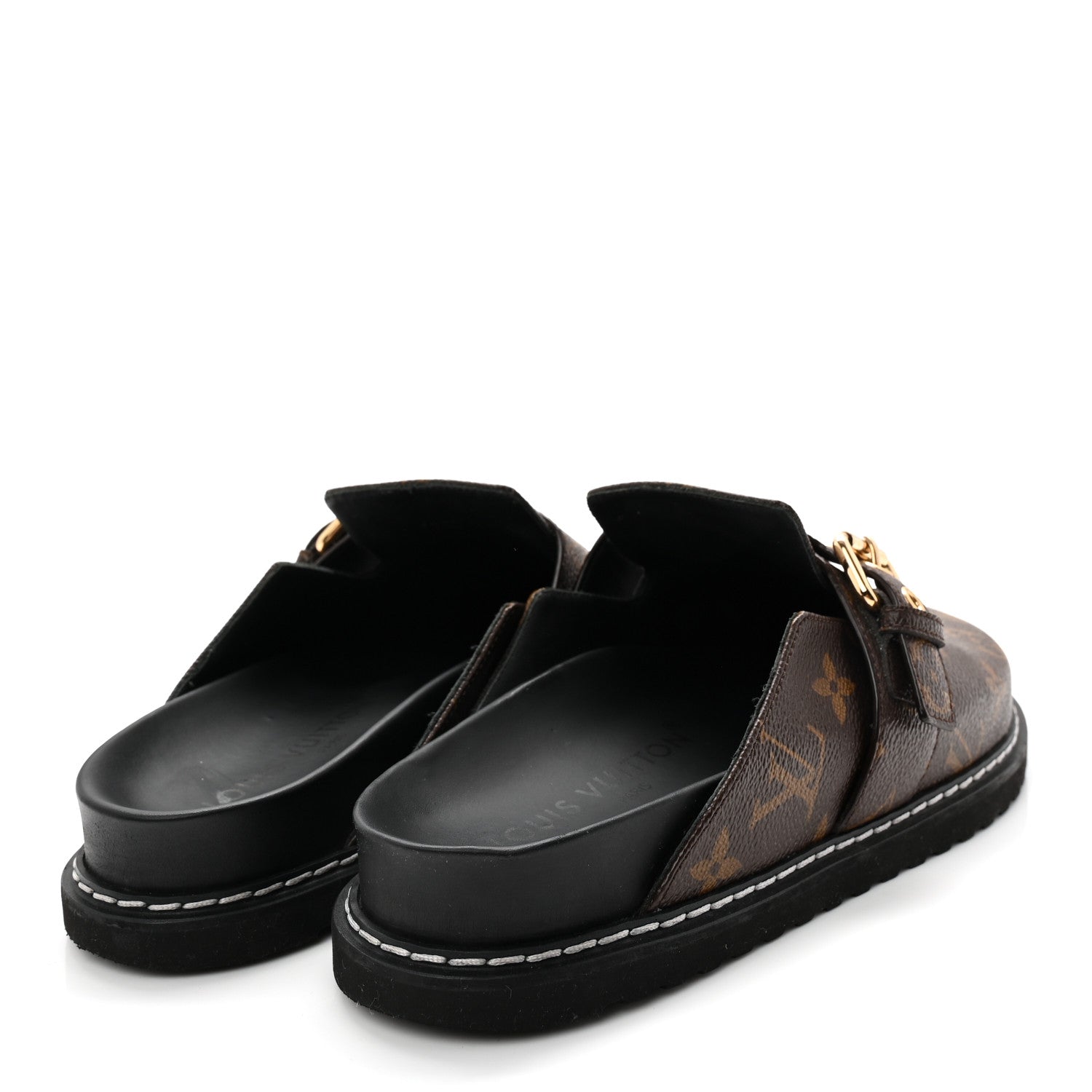 Louis Vuitton Patent Monogram Womens Cosy Flat Comfort Clog Mules