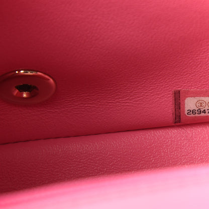 Chanel Lambskin Chevron Quilted Mini Square Flap Pink 9 of 11