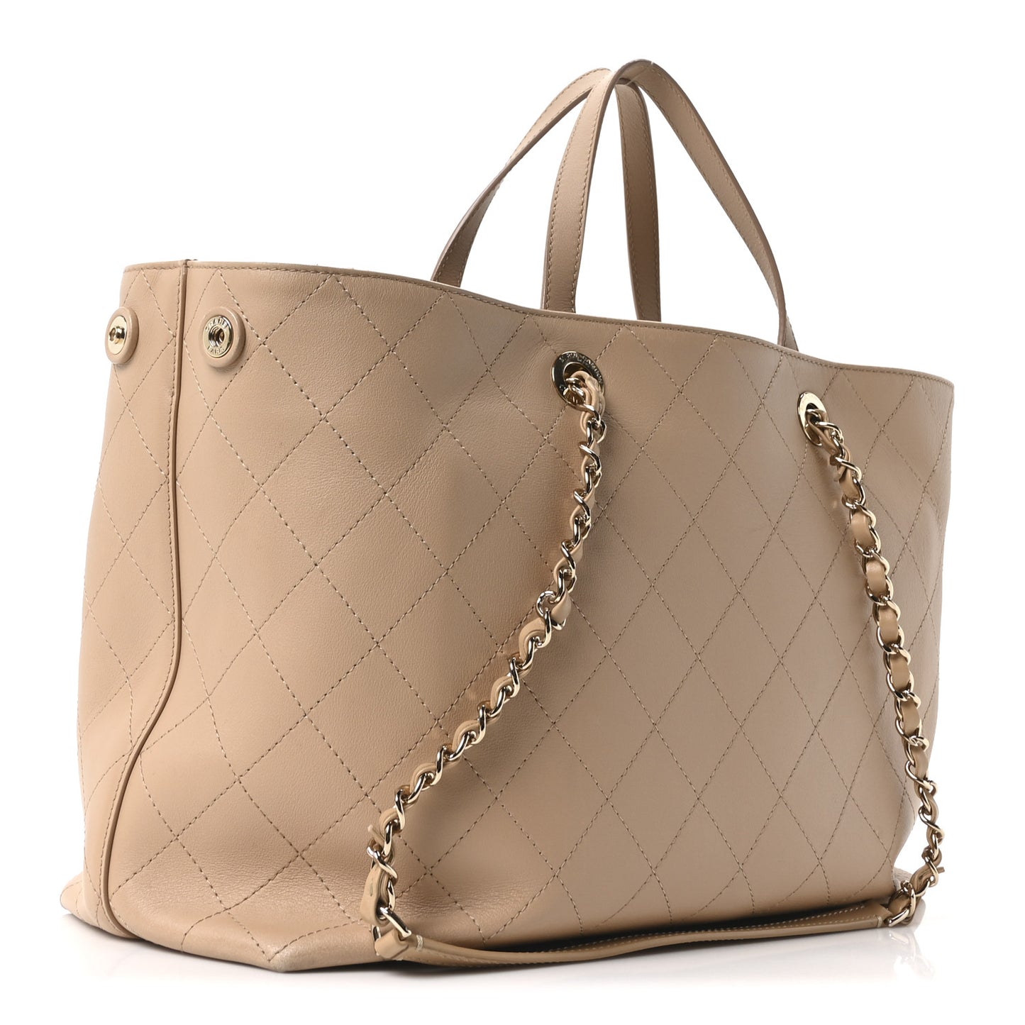 Calfskin Large Serial Shopper Tote Beige