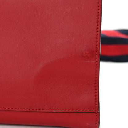Gucci Nappa Bamboo Web Medium Nymphaea Top Handle Bag Hibiscus Red 19 of 19