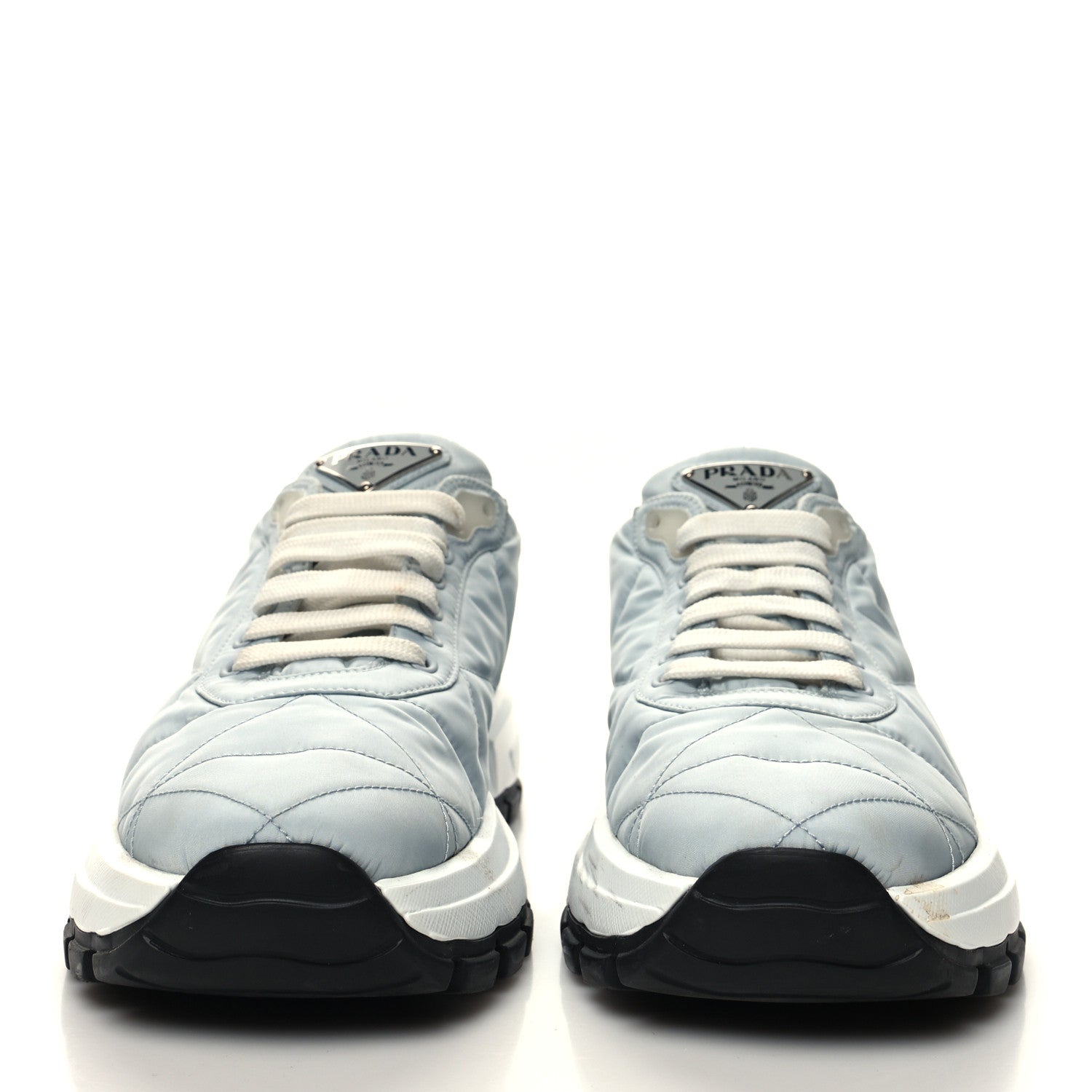 Prada Re-Nylon Piuma Metal Triangle Logo Quilted 45mm Sneakers 39.5 Fiordaliso 2 of 10