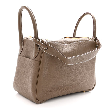 Hermes Taurillon Clemence Lindy 30 Etoupe 3 of 10