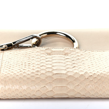 Chloe Snakeskin Calfskin Faye Clutch Pearl Beige 6 of 7