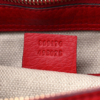 Gucci Pebbled Calfskin Small Soho Top Handle Bag Red 7 of 14