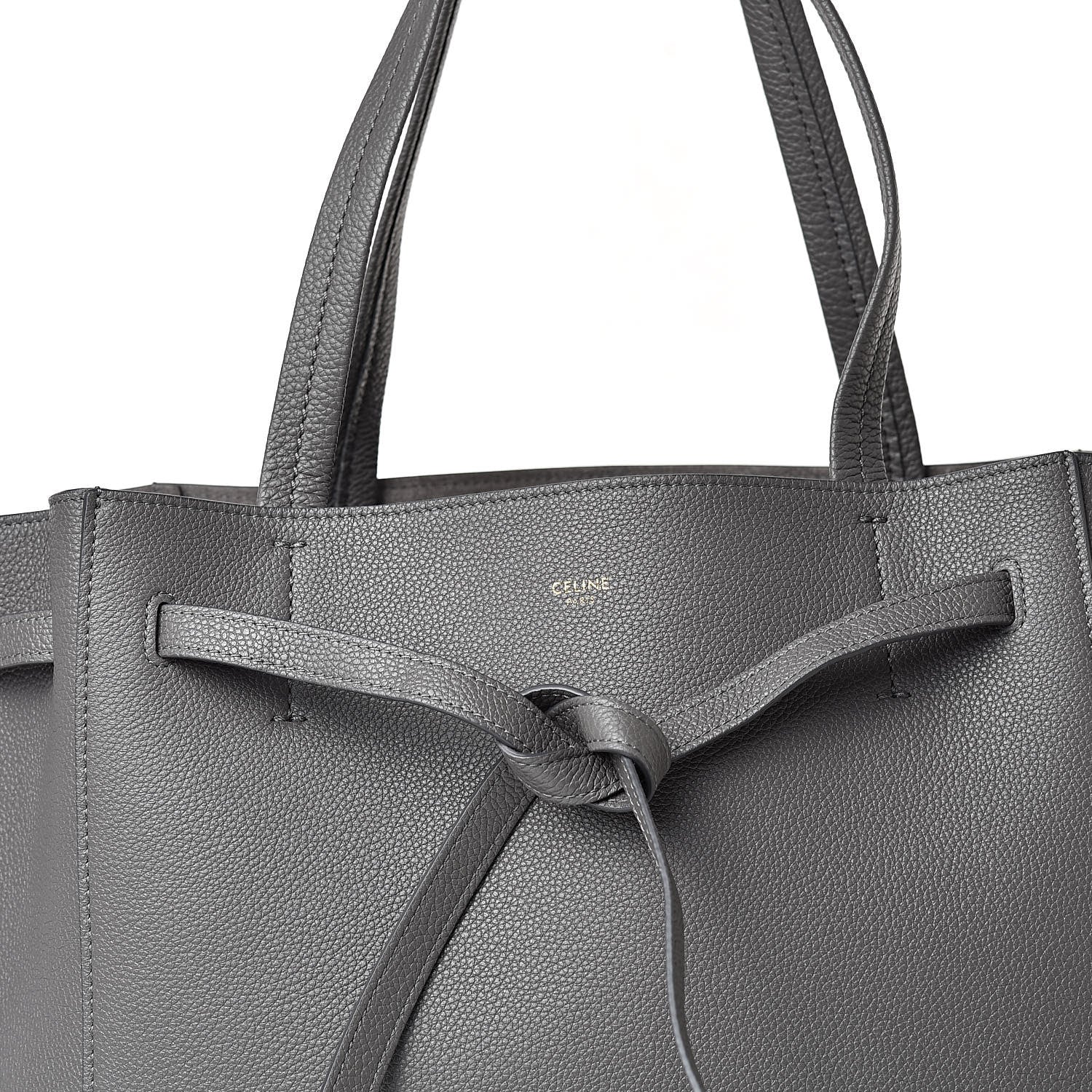 Celine Soft Grained Calfskin Small Belt Cabas Phantom Grey 10 of 10