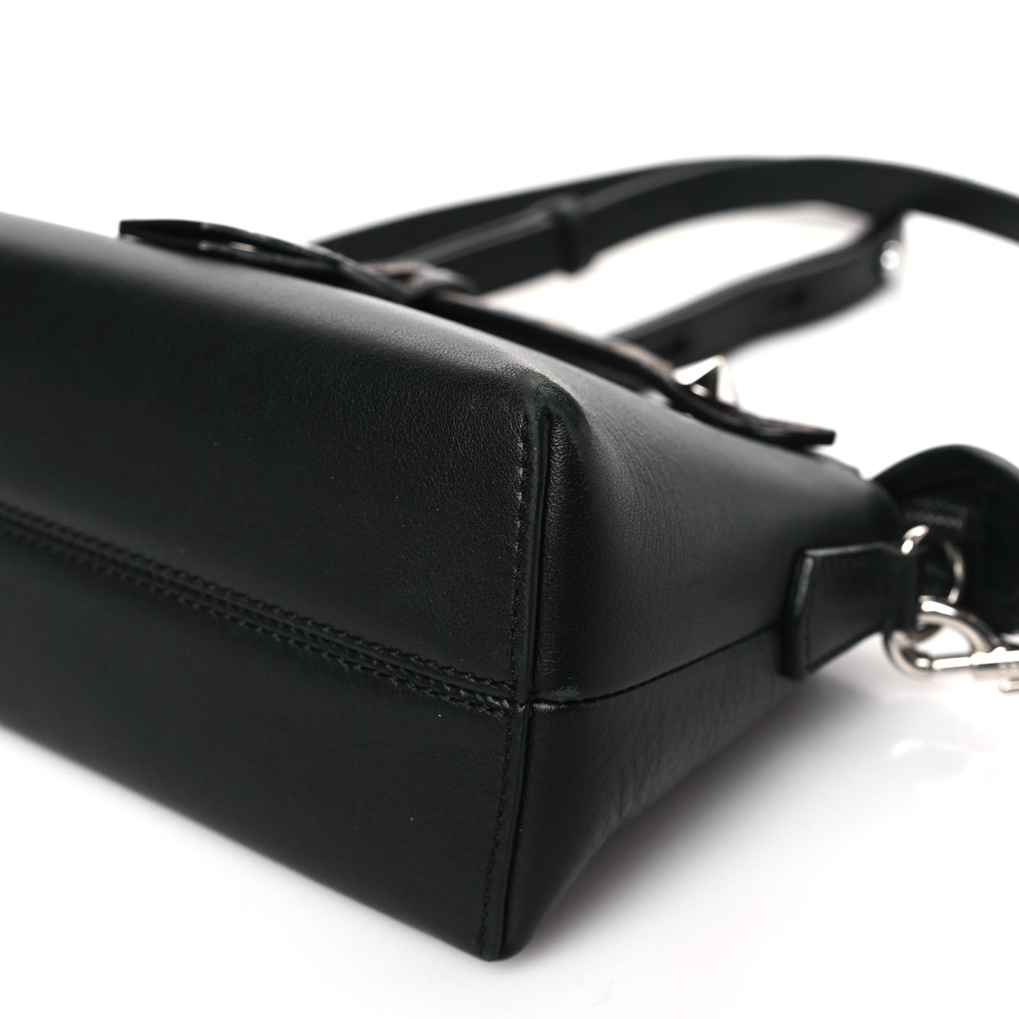 Vitello Dolce Bi-Color FF 1974 Embossed Mini By The Way Boston Bag Black Maya