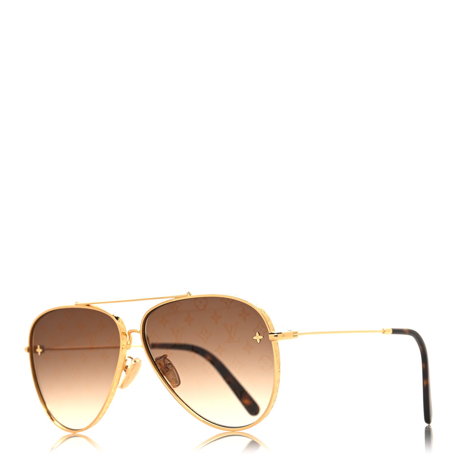 Louis Vuitton Metal The LV Pilot Sunglasses Z1620U Gradient Brown Monogram 1 of 7