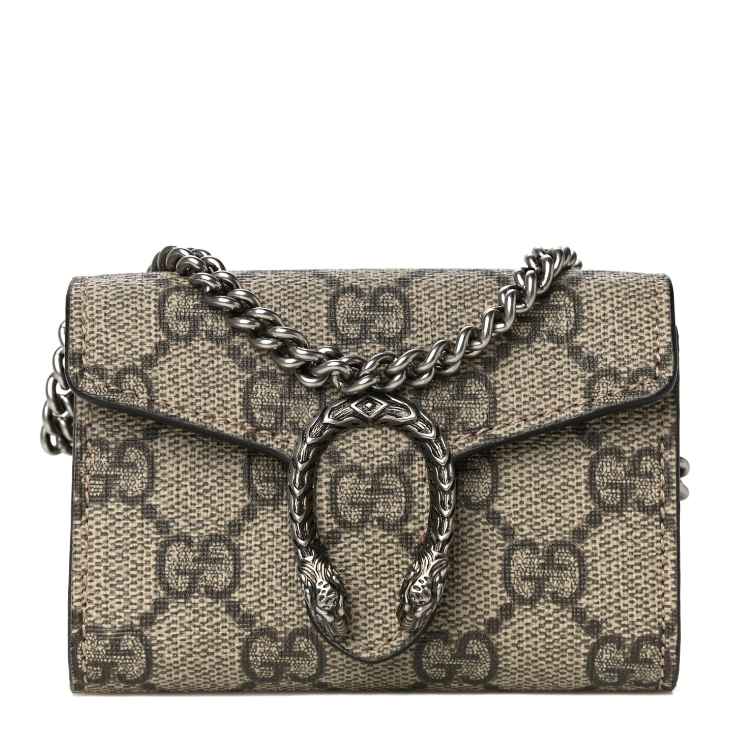 GG Supreme Monogram Dionysus Coin Purse Taupe