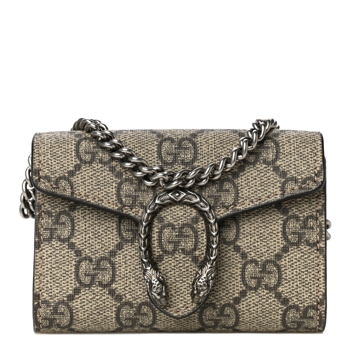 Gucci GG Supreme Monogram Dionysus Coin Purse Taupe 1 of 10