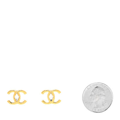 Chanel Metal Crystal CC Marquise Earrings Gold 2 of 4