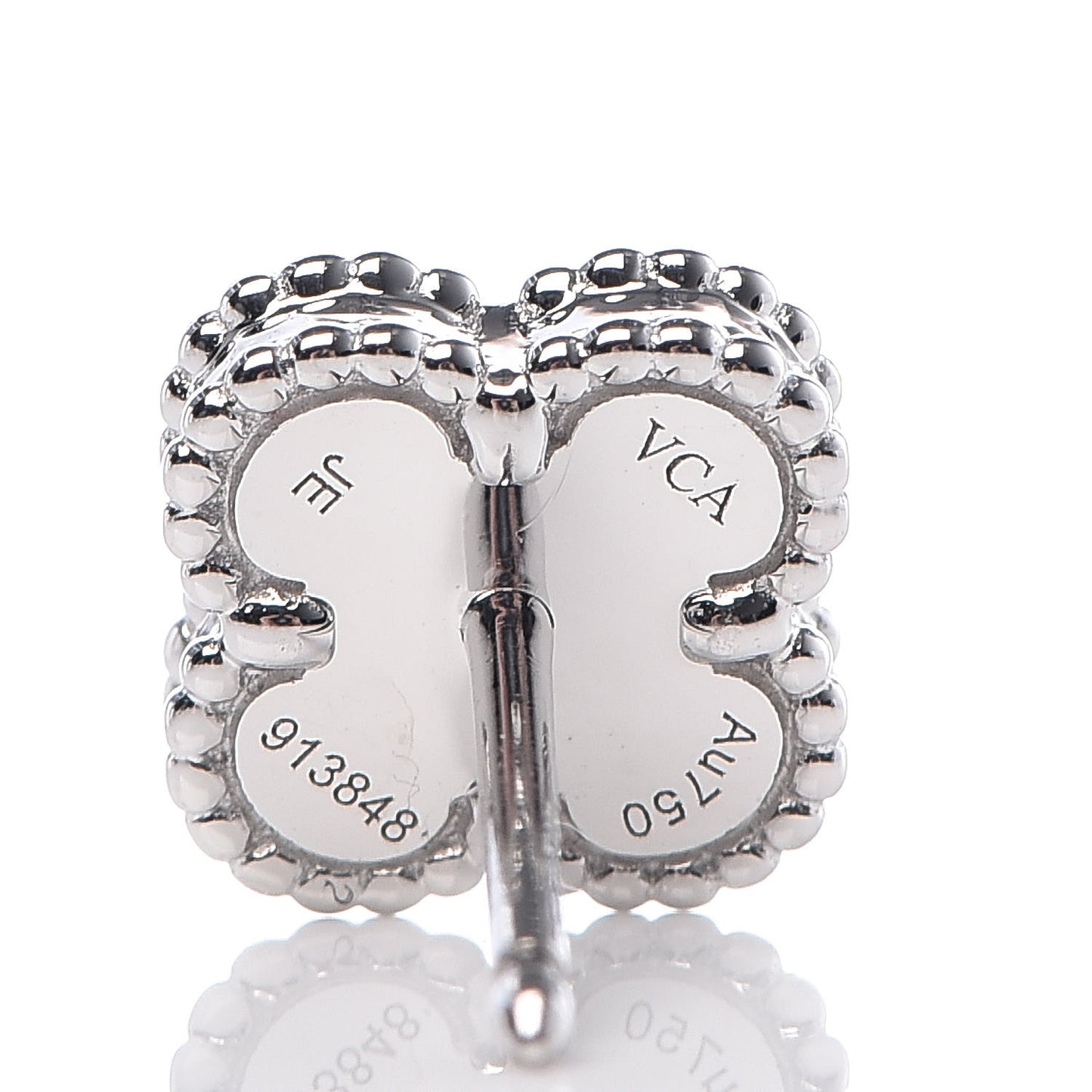 18K White Gold Mother of Pearl Sweet Alhambra Earrings